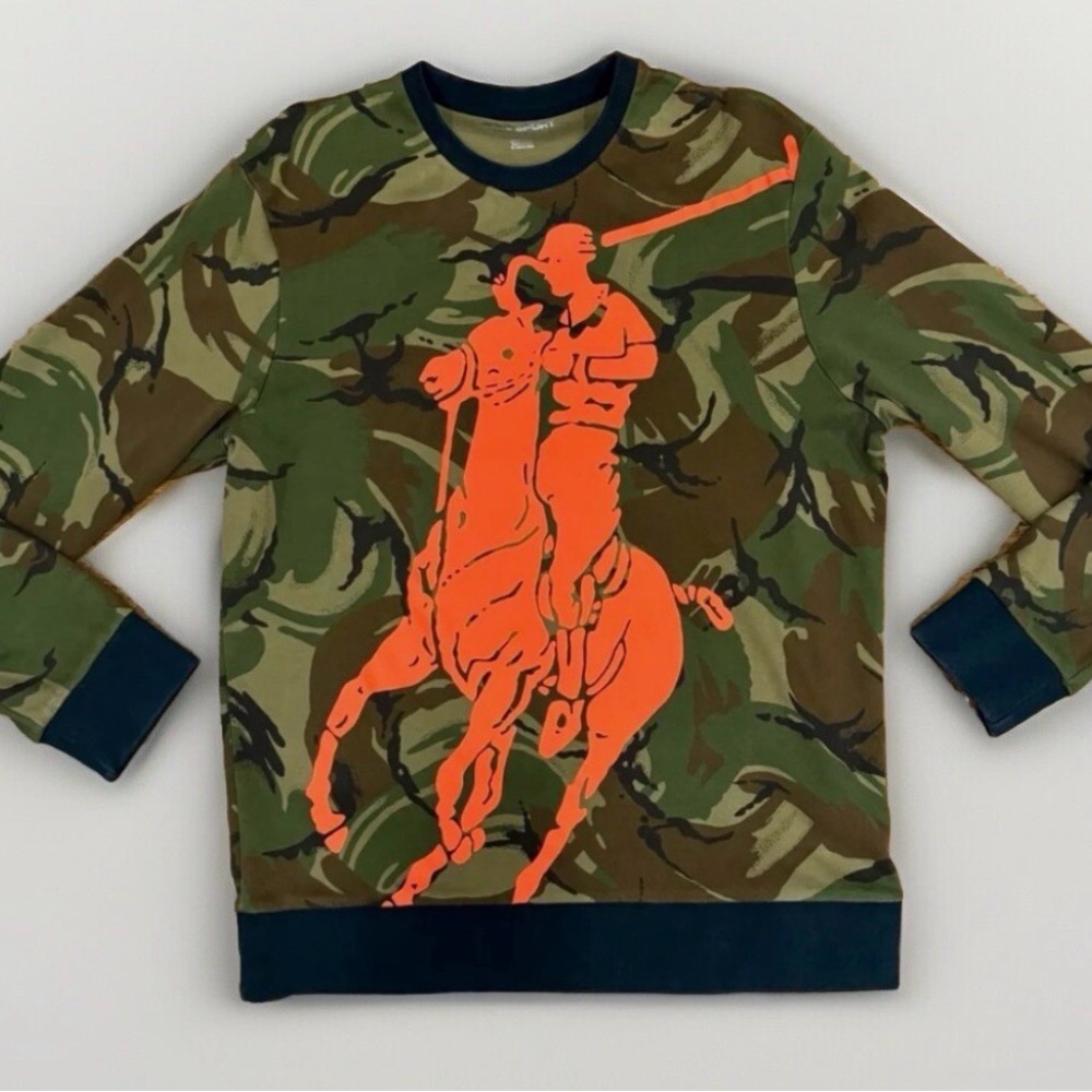 Polo Sport Ralph Lauren Men's Army Camo Sweatshirt Big Pony